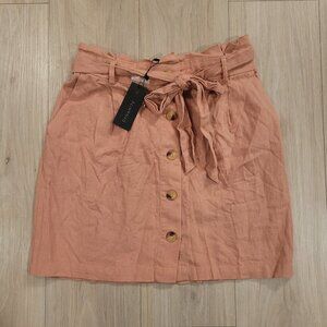 NWT DYNAMITE | Linen Paperbag Skirt Buttons | Sz. L